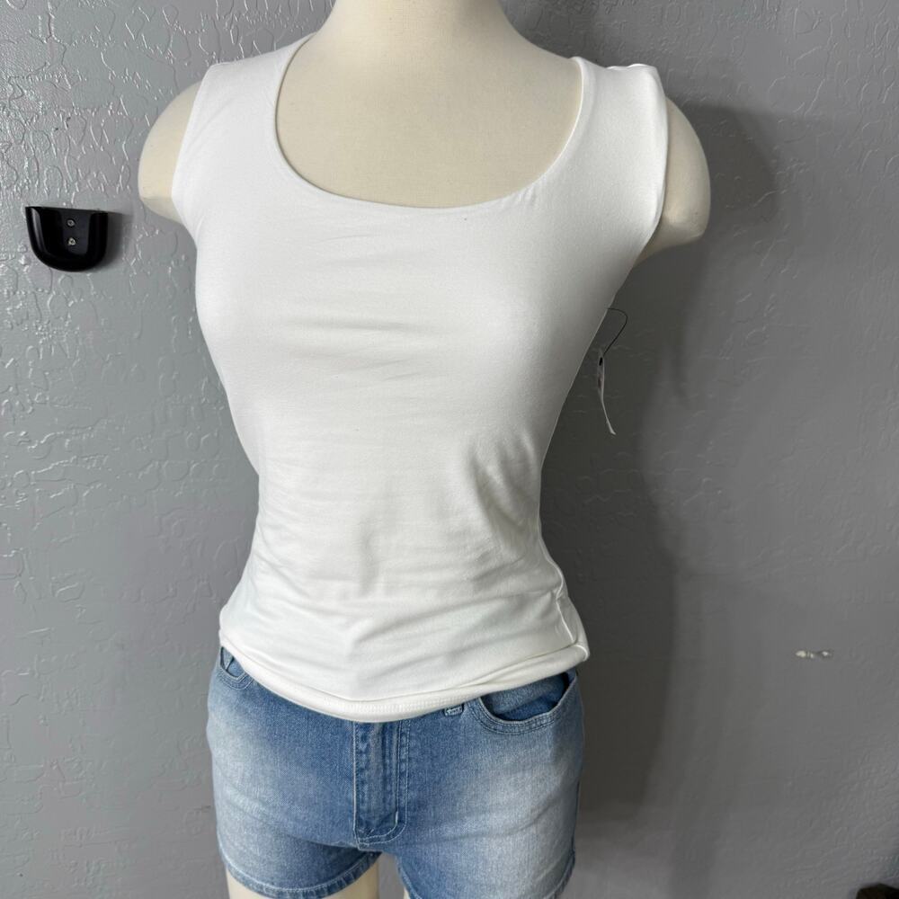 Banana Republic Scoop-Neck Soft Stretch Top, White, XS 771417